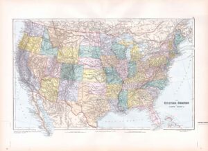 1887 Large Antique Folio Map NORTH AMERICA By Stanford (SLA73)