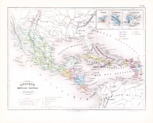 1865 Antique Map AMERIQUE CENTRALE MEXIQUE Central America (DEDG-3)