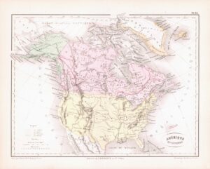 1865 Antique Map AMERIQUE SEPTENTRIONALE North America  (DEDG-5)