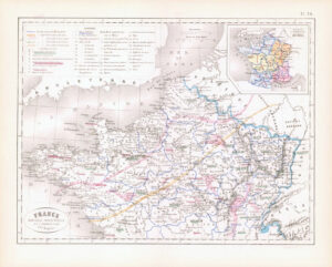 1865 Antique Map FRANCE Agricole Industreille Agricultural Industries (DEDG-28)