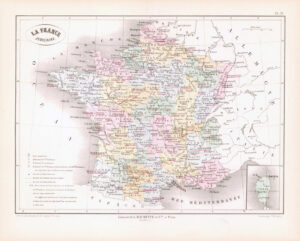 1865 Antique Map FRANCE JUDICIAIRE Judicial Europe  (DEDG-31)