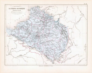 1865 Antique Map FRANCE HISTORIQUE Bassin Seine River Somme (DEDG-47)
