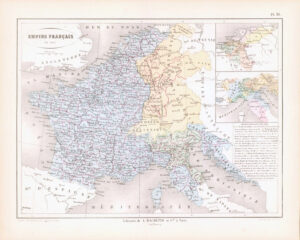 1865 Antique Map FRANCE EMPIRE FRANCAIS Europe (DEDG-48)