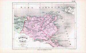 1865 Antique Map AFRICA NUMIDIA North Africa Roman Empire  (DEDG-86)