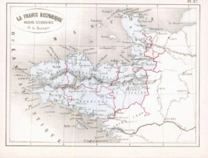 1865 Antique Map FRANCE HISTORIQUE Bassins Secondaries Europe (DEDG-89)