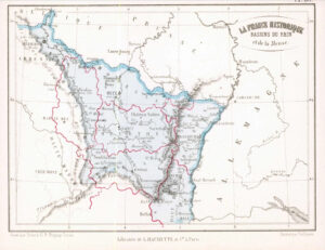 1865 Antique Map FRANCE HISTORIQUE Bassins Rhin Rhine Europe (DEDG-90)
