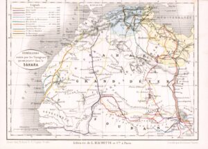 1865 Antique Map SAHRA Grand Desert Soudan AFRICA  (DEDG-95)