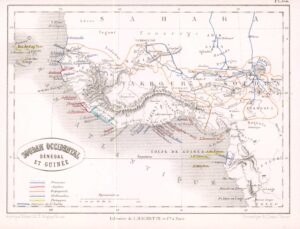 1865 Antique Map SOUDAN OCCIIDENTA  Western Sudan SENEGAL Africa (DEDG-96)