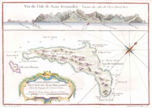 1753 Map CARTE PARTICULIERE DE L'ISLE DE JUAN FERNANDES Robinson Crusoe (BM3-32)
