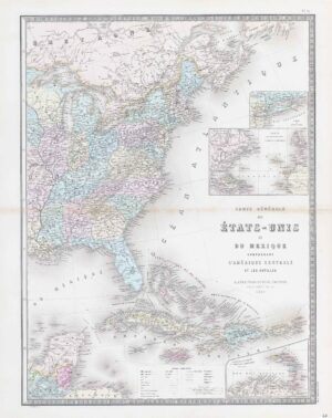 1849 Large Map L'AMERIQUE CENTRAL Et Les Antilles (GMG4)
