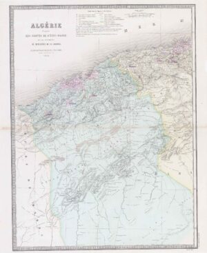 1849 Large Map ALGERIE Maroc Empire Sahara (GMG8)