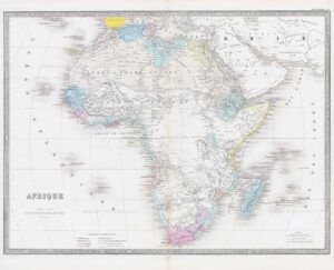 1849 Large Map AFRIQUE Atlantic Soudan Sahara Mozambique (GMG9)
