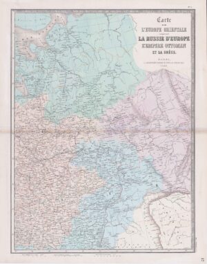 1849 Large Map LA RUSSE D'EUROPE L'EMPIRE OTTOMAN Et la Grece (GMG18)