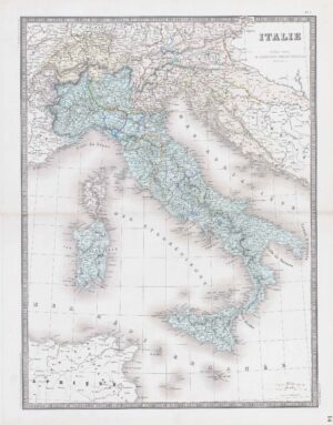 1849 Large Map ITALIE Sardinia Sicily Africa Turkey (GMG21)