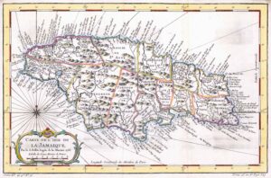 1764 Map CARTE DE L'ISLE DE LA JAMAIQUE Jamaica by Bellin (BM3-50)