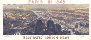 1848 A very large Panoramic Antique Engraving of PARIS from Notre Dame (LM26)