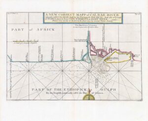c1682 AFRICA MAPP CALBAR RIVER Map Coast of Nigeria Guinea (TR1-4)