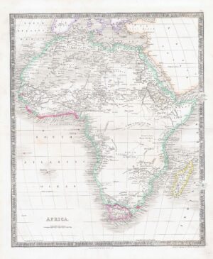1850 AFRICA World Original Antique Map by Henry Teesdale (TNGA-31)