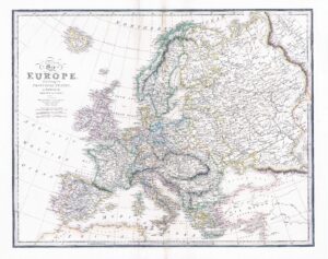 1839 Antique MAP OF EUROPE EXHIBITING ITS PRINCIPAL STATES by WYLD (WM4)