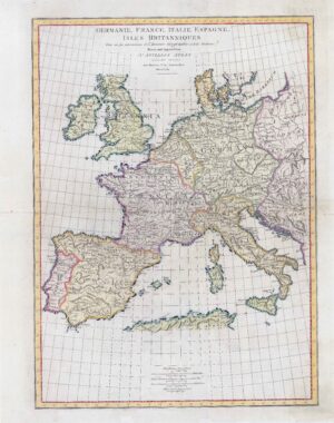 1789 GERMANIE FRANCE ITALIE ESPAGNE ISLES BRITANNIQUES Map Europe by HARRISON