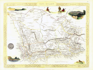 1850 Original Antique Map CAPE COLONY Africa by Tallis (TM4-15)