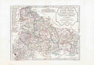 1792 FLANDRE FRANCOISE PICARDIE ARTOIS ORLEANOIS CHAMPAGNE France Map (GSM13)