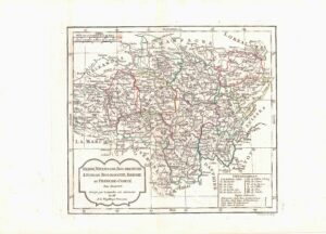 1792 BERRI NIVERNOIS BOURBONOIS LYONAISE BOURGOGNE Regional France Map (GSM15)