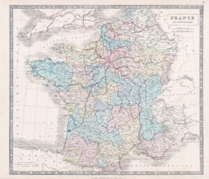 1851 FRANCE in PROVINCES LARGE MAP (GPM13)