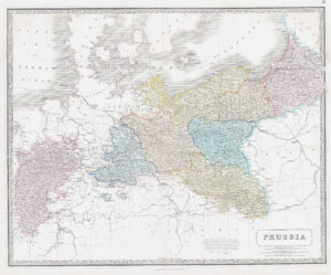 1851  Large original antique map of German Germany State of PRUSSIA (GPM34)