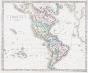 1851 Large antique map of the AMERICAN CONTINENT North South America (GPM38)