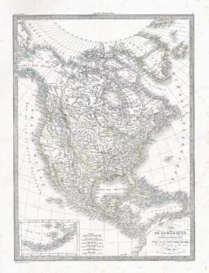 1841 CARTE DE L'AMERIQUE Septentrionale North America Map Lapie (LP5)