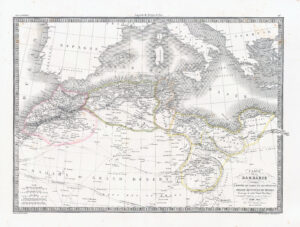 1841 CARTE DE LA BARBARIE L'Empire de Maroc North Africa Morocco Map Lapie (LP6)