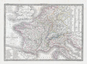1841 CARTE DE LA FRANCE Large original antique Map by Lapie (LP21)