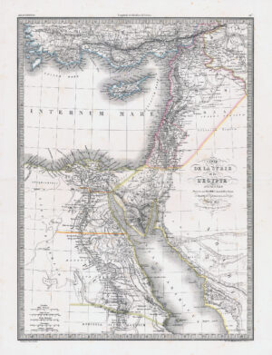 1841 CARTE DE LA SYRIE ET DE L'EGYPTE Ancient Syria Egypt Antique Map Lapie (...