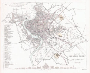 1830 PLAN OF MODERN ROME Map by W B CLARKE SDUK (LM33-2)