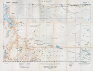 1903 EQUATORIAL EAST AFRICA BORAN Rare Folding Map War Office Stanford