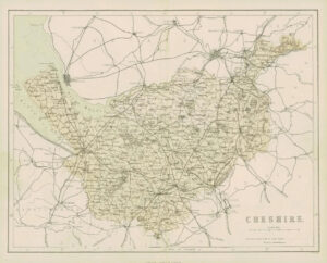 1868 - Original Colour Antique Map of CHESHIRE by W Hughes (FC36)