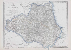 1863 Large Antique Map DURHAM by Edward Weller (DA86)