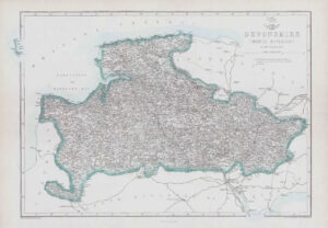 1863 Map DEVONSHIRE North Division Bideford Tiverton Ilfracombe by Weller (DA83)