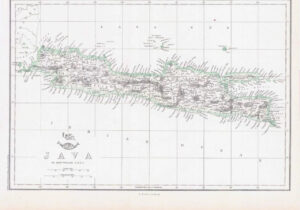 1863 Antique Map JAVA Indonesia by Edward Weller (DA225)