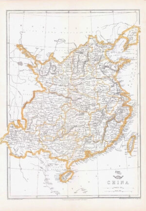 1863 Large Antique Map CHINA by Edward Weller (DA189)