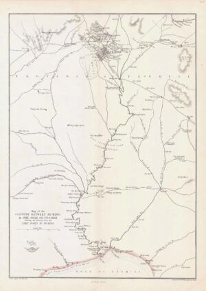 1863 Large Map COUNTRY PE-KING & GULF PE-CHILI ADVANCE TAKU FORTS Weller (DA192)