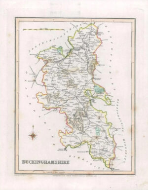 1840 Original Antique Map of BUCKINGHAMSHIRE by Lewis (LSM68)