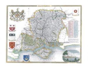 c1840 Original Antique Map of HAMPSHIRE by Thomas Moule (LSM25)