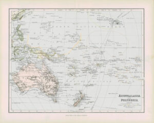 1903 Original Antique Colour Map - AUSTRALASIA POLYNESIA South Pacific (31)
