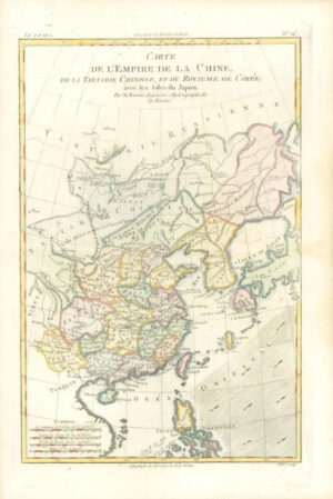 1780 Antique Map L'EMPIRE DE LA CHINE COREE CHINA KOREA JAPAN by Bonne (BMii/8)