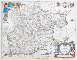 c1646 Large Map ESSEXIAE DESCRIPTIO Essex by Jan Jansson (LM10)
