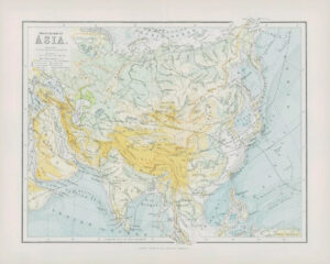 1903 Original Antique Colour Map - ASIA INDIA ARABIA Red Sea Indo China  (23)
