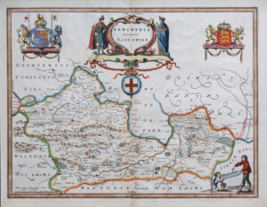 c1646 Large Map of BERKSHIRE BERCHERIA Barkshire by BLAEU French Edition (LM11)