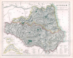 1842 Engraved Map of DURHAM by Fisher (FM2/11)